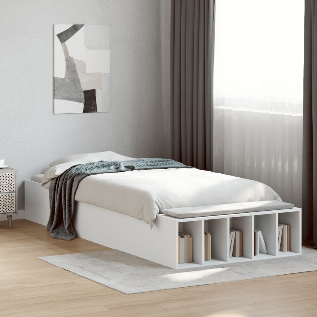 Bed Frame without Mattress White 75x190 cm Small Single