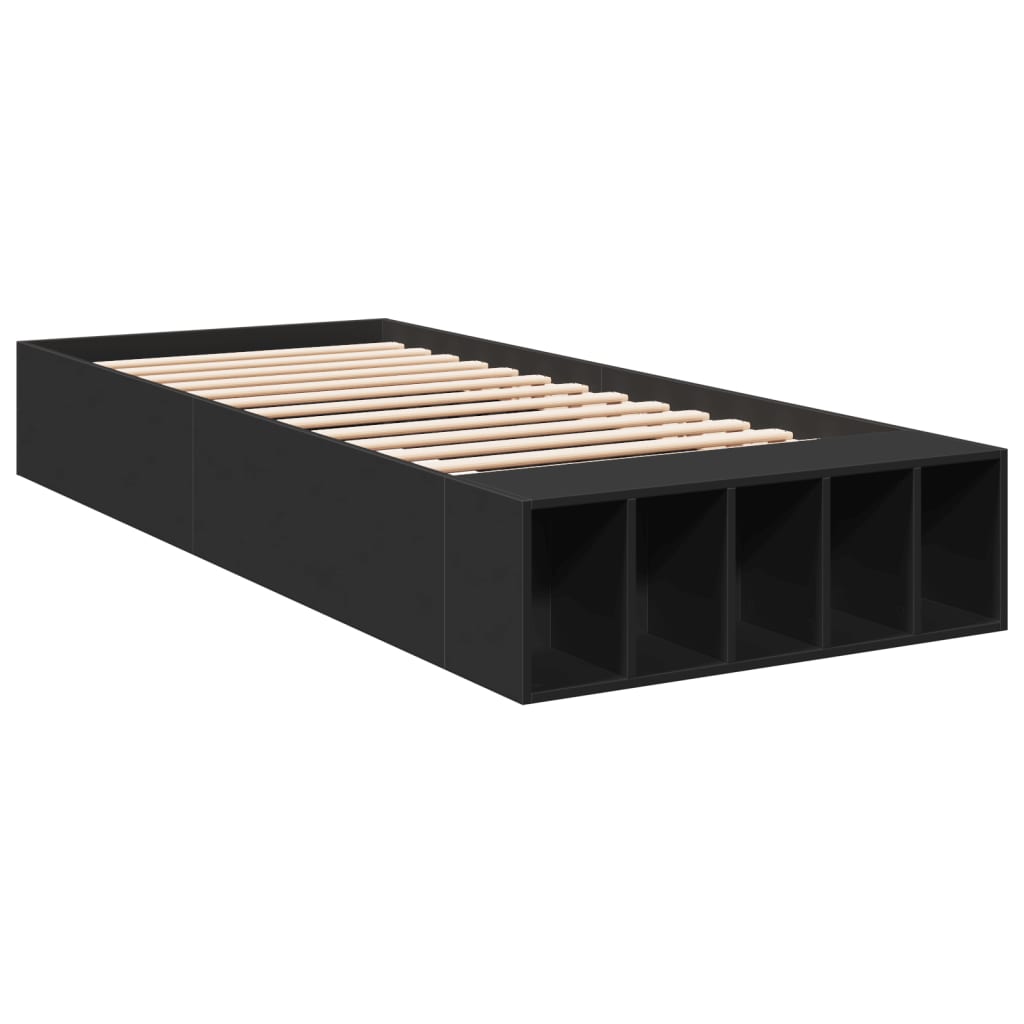 Bed Frame without Mattress Black 75x190 cm Small Single