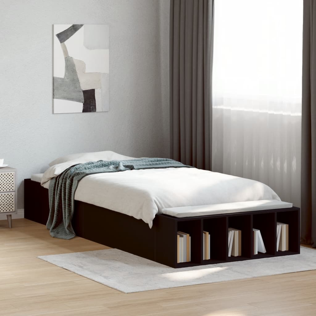 Bed Frame without Mattress Black 75x190 cm Small Single