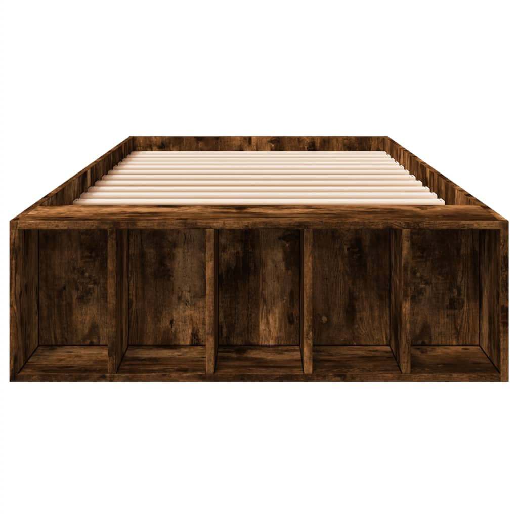 Bed Frame without Mattress Smoked Oak 75x190 cm Small Single