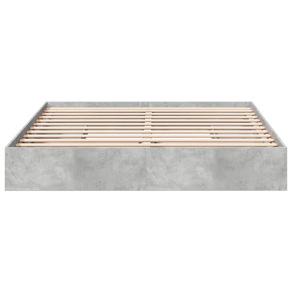 Bed Frame with Drawers without Mattress Concrete Grey 200x200 cm