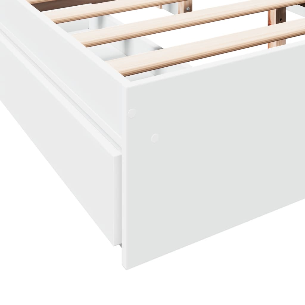 Bed Frame with Drawers without Mattress White 160x200 cm