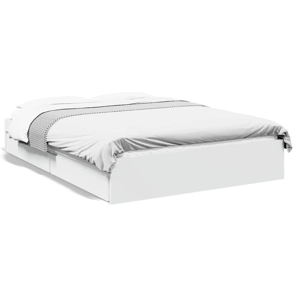 Bed Frame with Drawers without Mattress White 120x200 cm