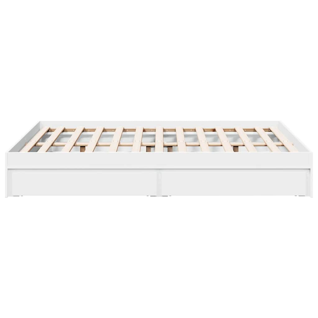 Bed Frame with Drawers without Mattress White 120x200 cm