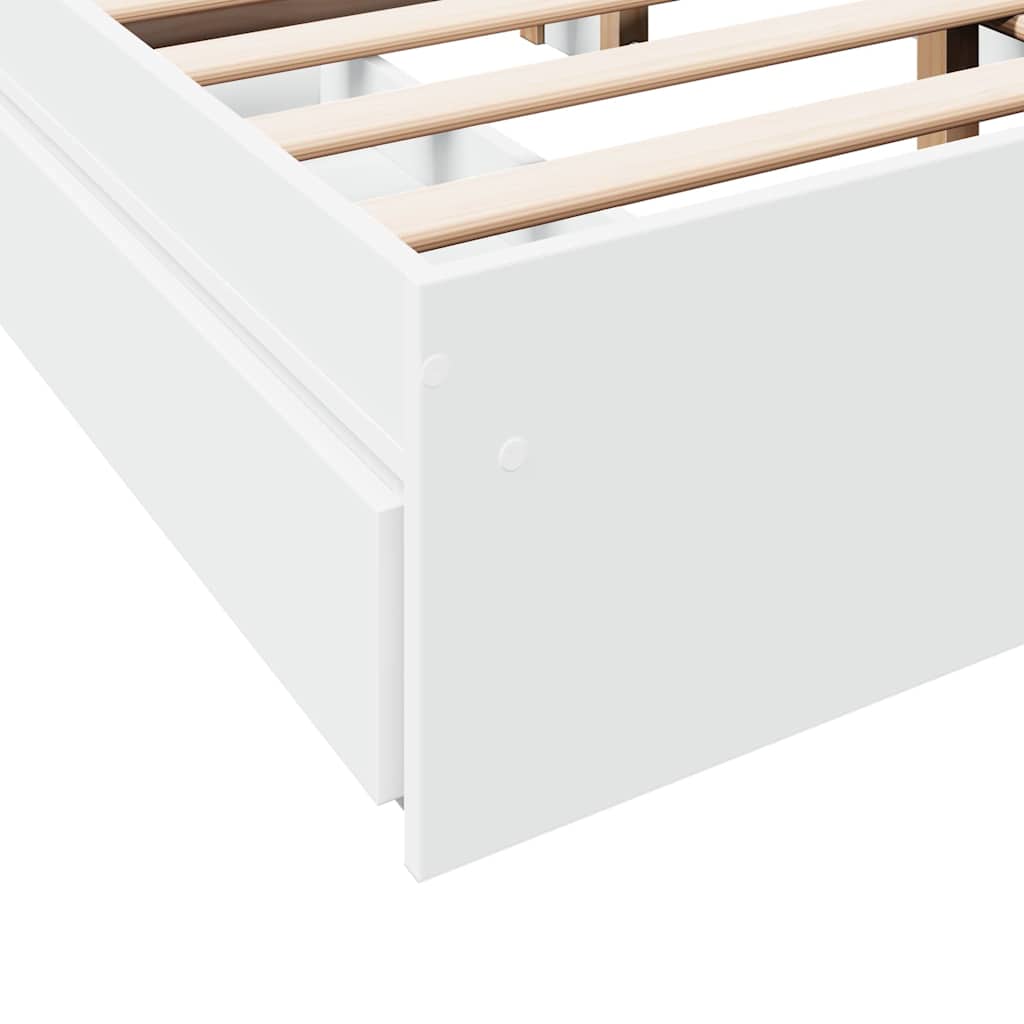 Bed Frame with Drawers without Mattress White 120x200 cm