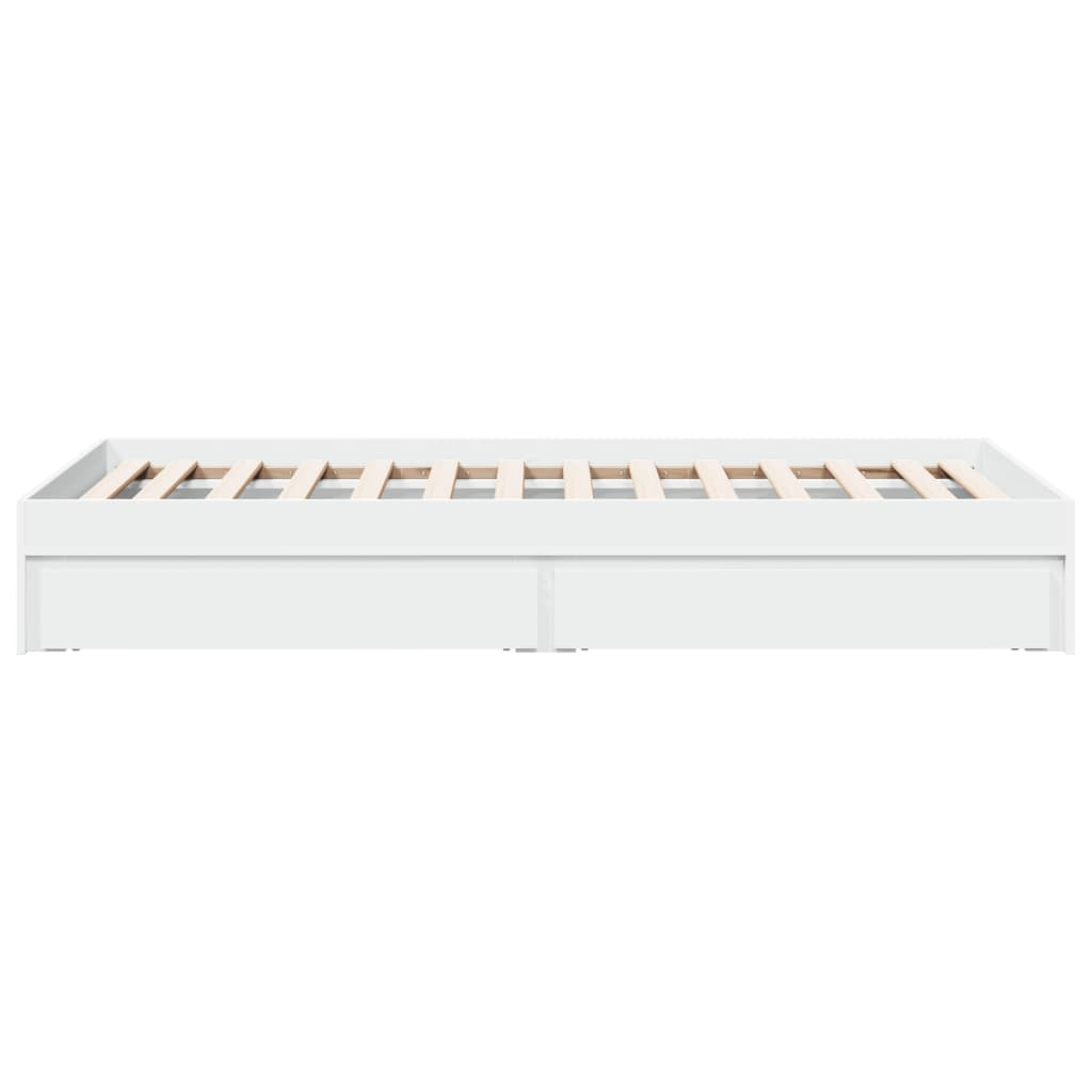 Bed Frame with Drawers without Mattress White 100x200 cm