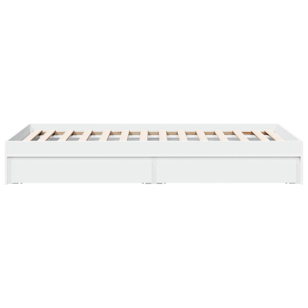 Bed Frame with Drawers without Mattress White 75x190 cm Small Single