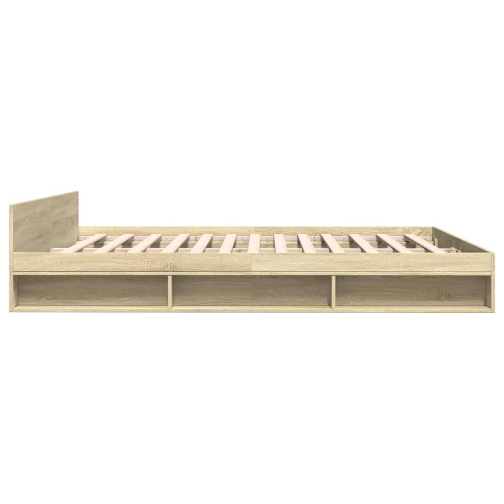 Bed Frame with Drawers without Mattress Sonoma Oak 180x200 cm Super King