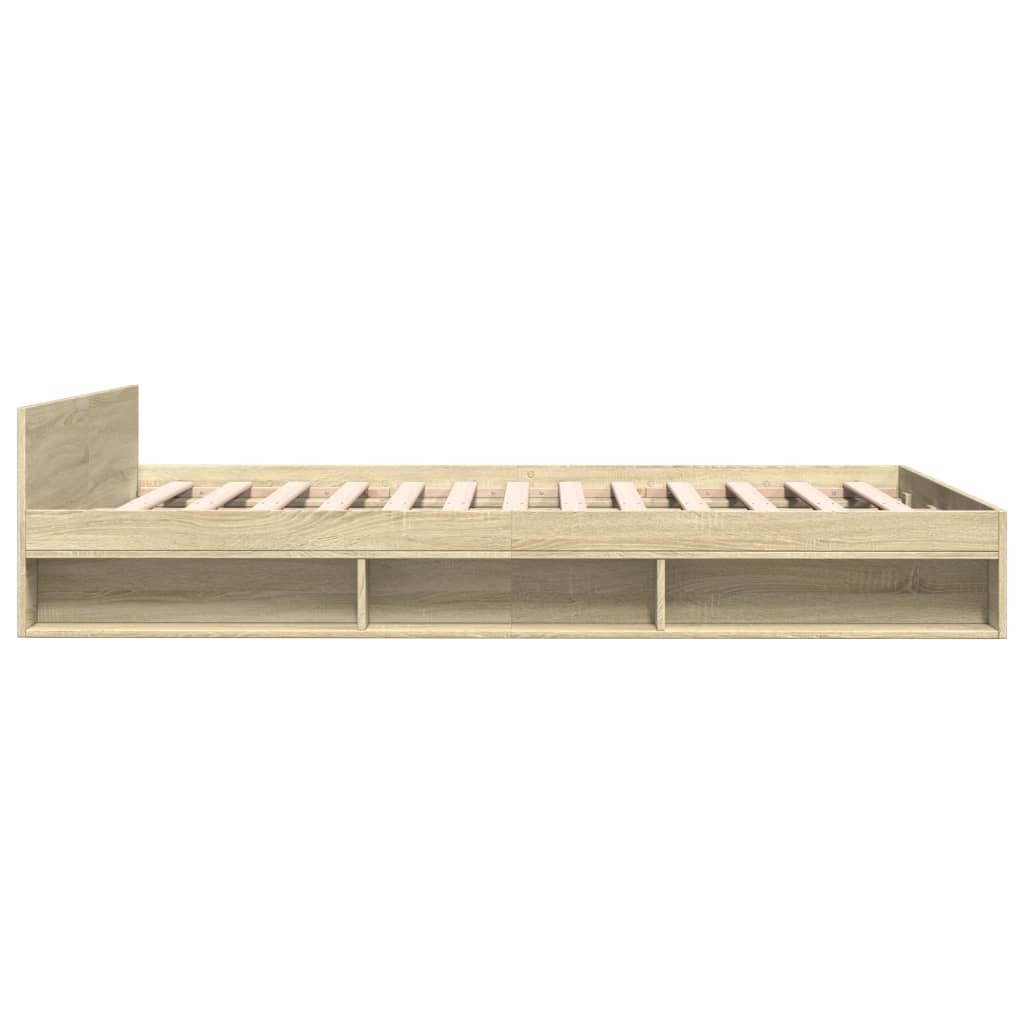Bed Frame with Drawers without Mattress Sonoma Oak 150x200 cm King Size