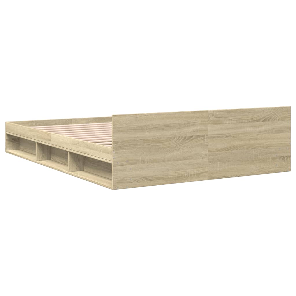 Bed Frame with Drawers without Mattress Sonoma Oak 150x200 cm King Size