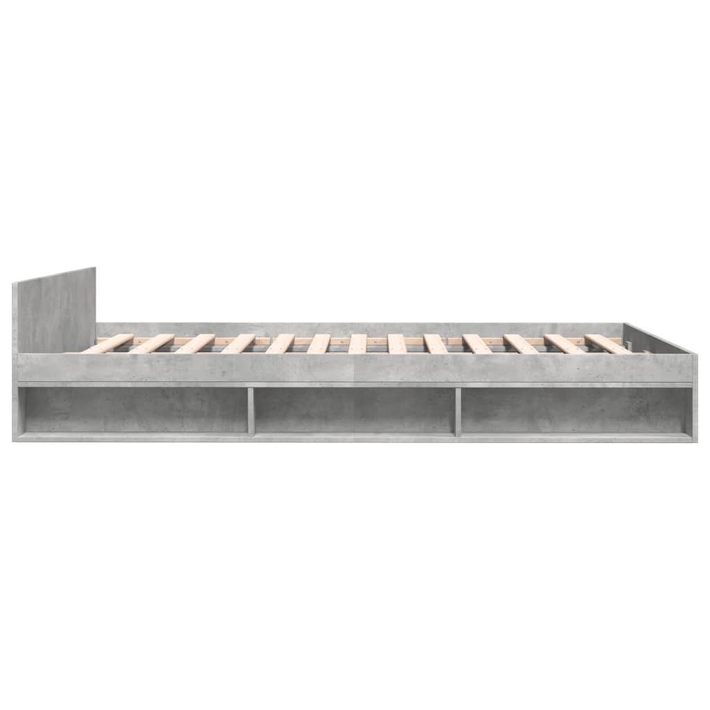 Bed Frame with Drawers without Mattress Concrete Grey 150x200 cm King Size