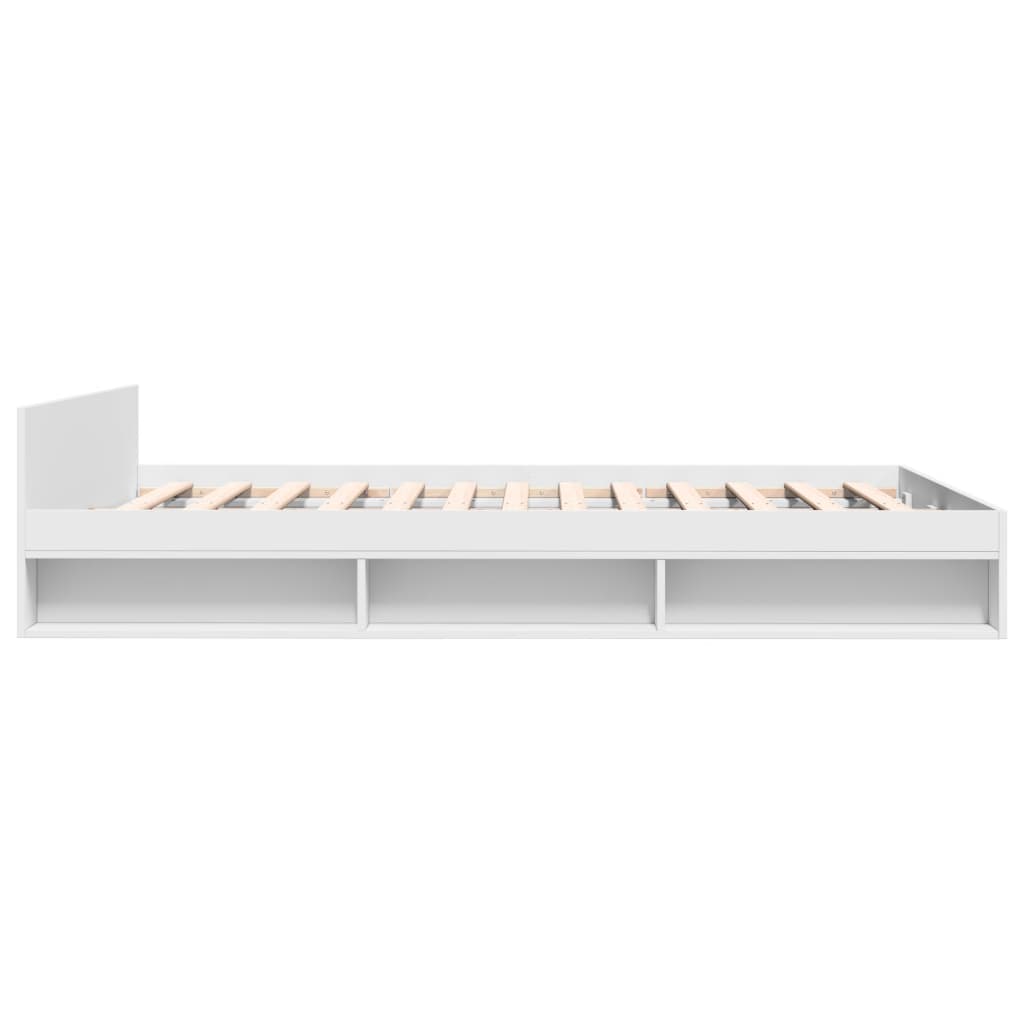 Bed Frame with Drawers without Mattress White 140x190 cm