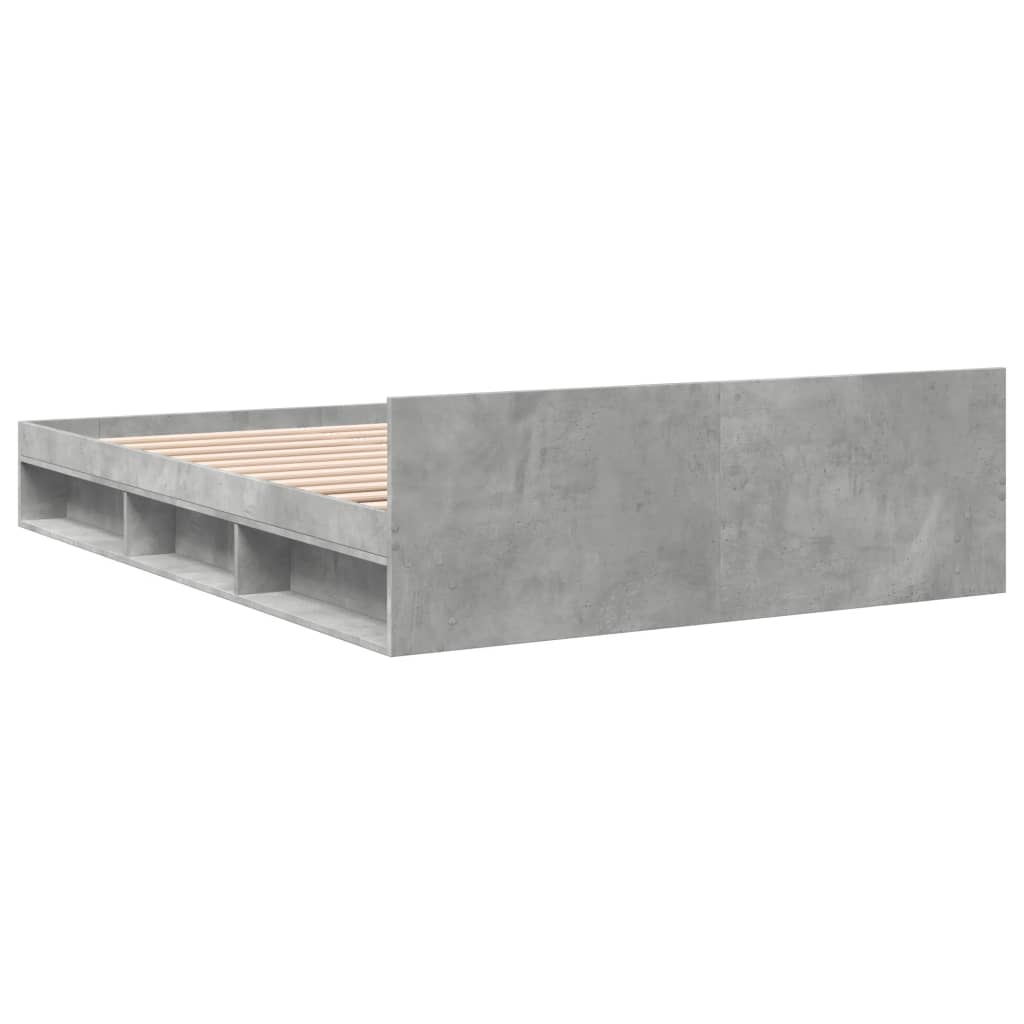 Bed Frame with Drawers without Mattress Concrete Grey 135x190 cm Double