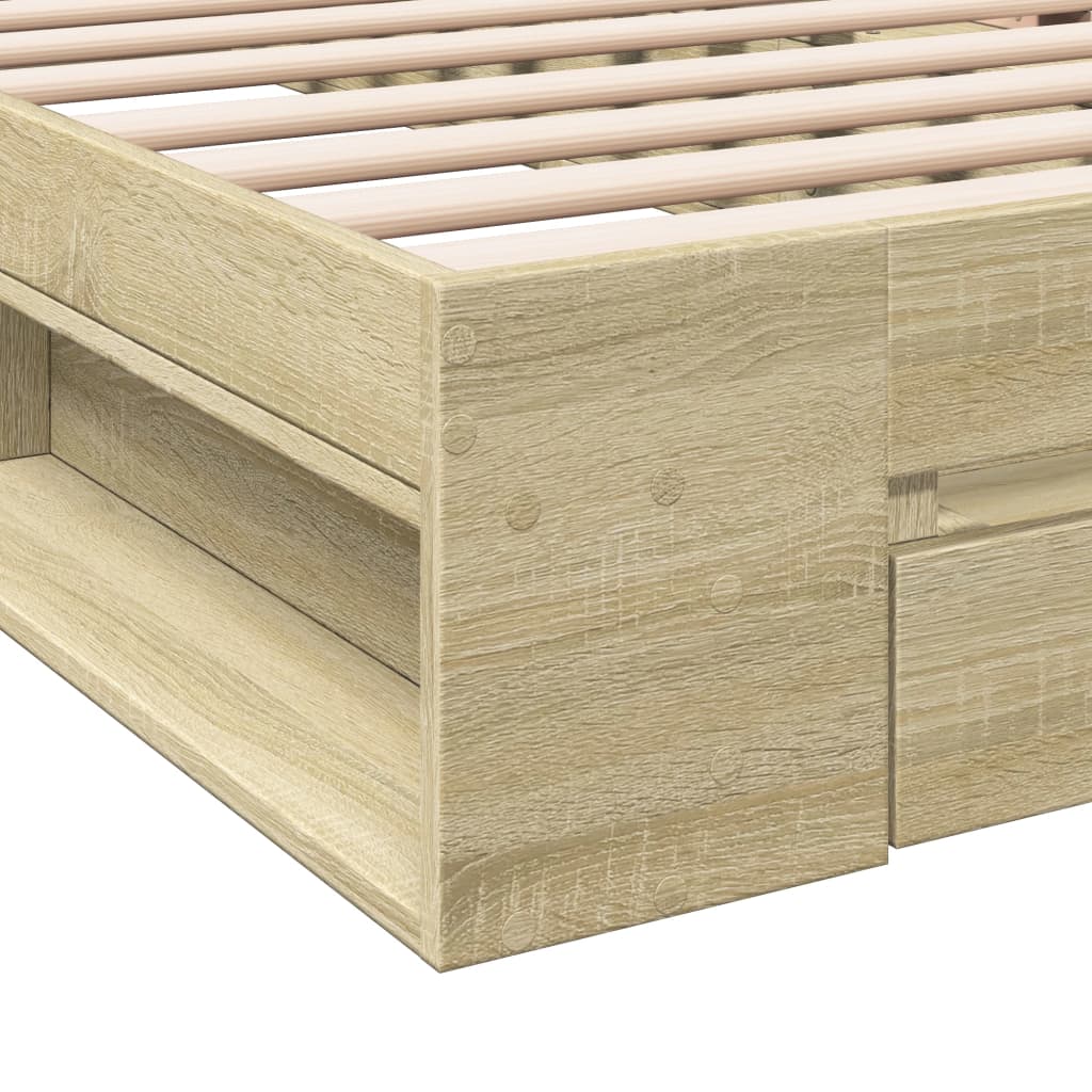 Bed Frame with Drawer without Mattress Sonoma Oak 90x190 cm Single