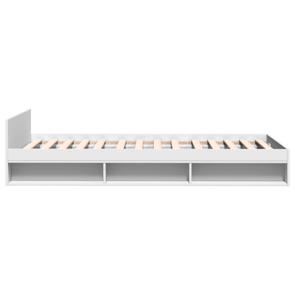 Bed Frame with Drawer without Mattress White 100x200 cm