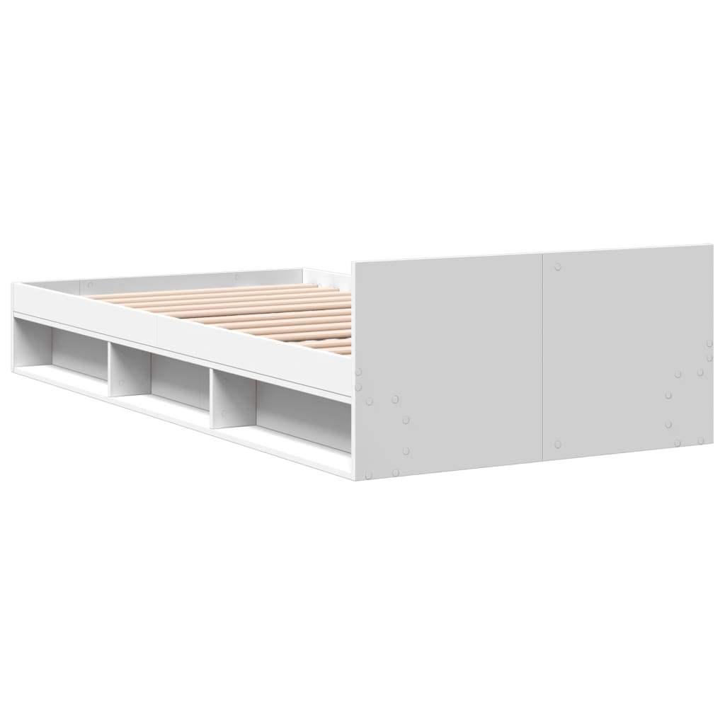 Bed Frame with Drawer without Mattress White 100x200 cm