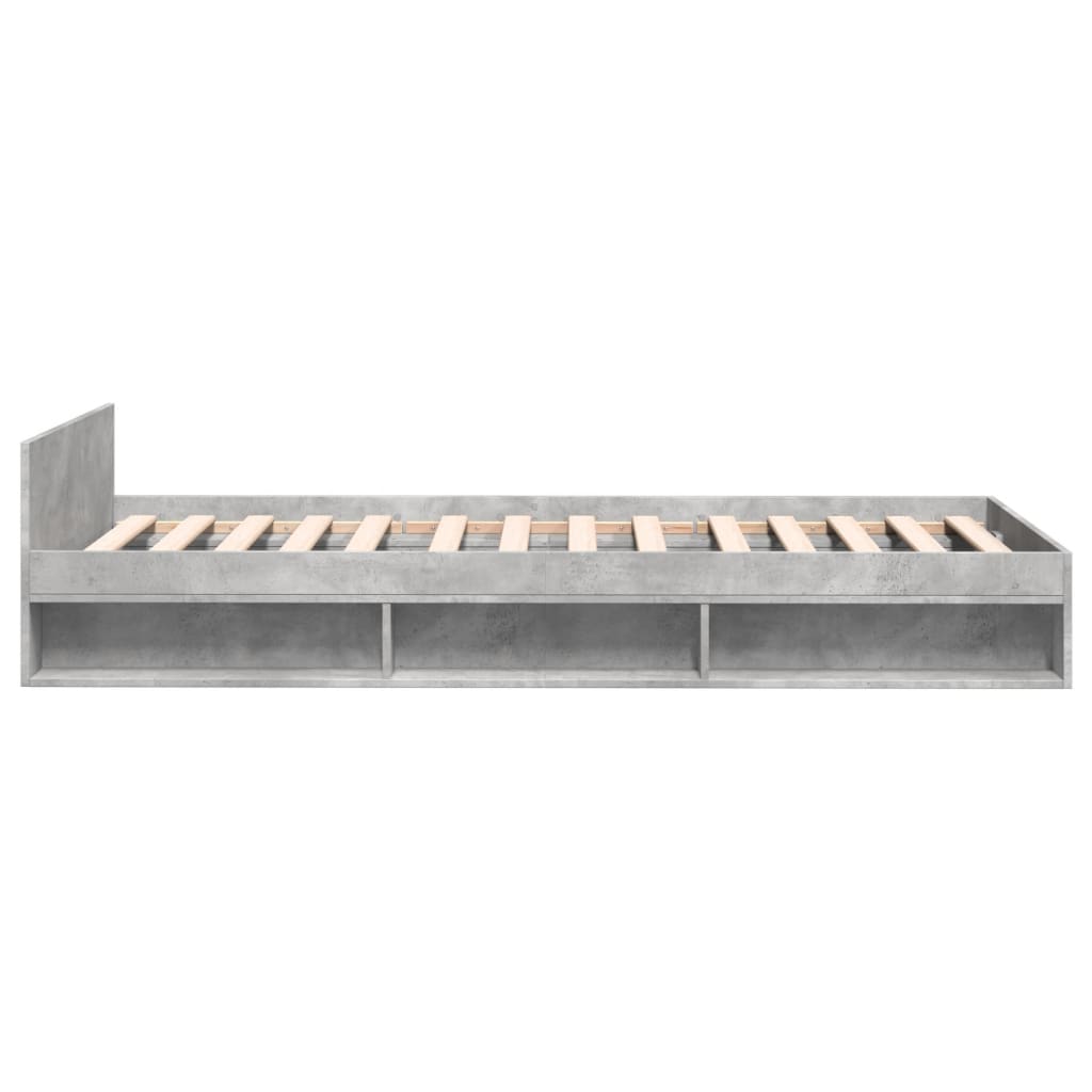 Bed Frame with Drawer without Mattress Concrete Grey 100x200 cm