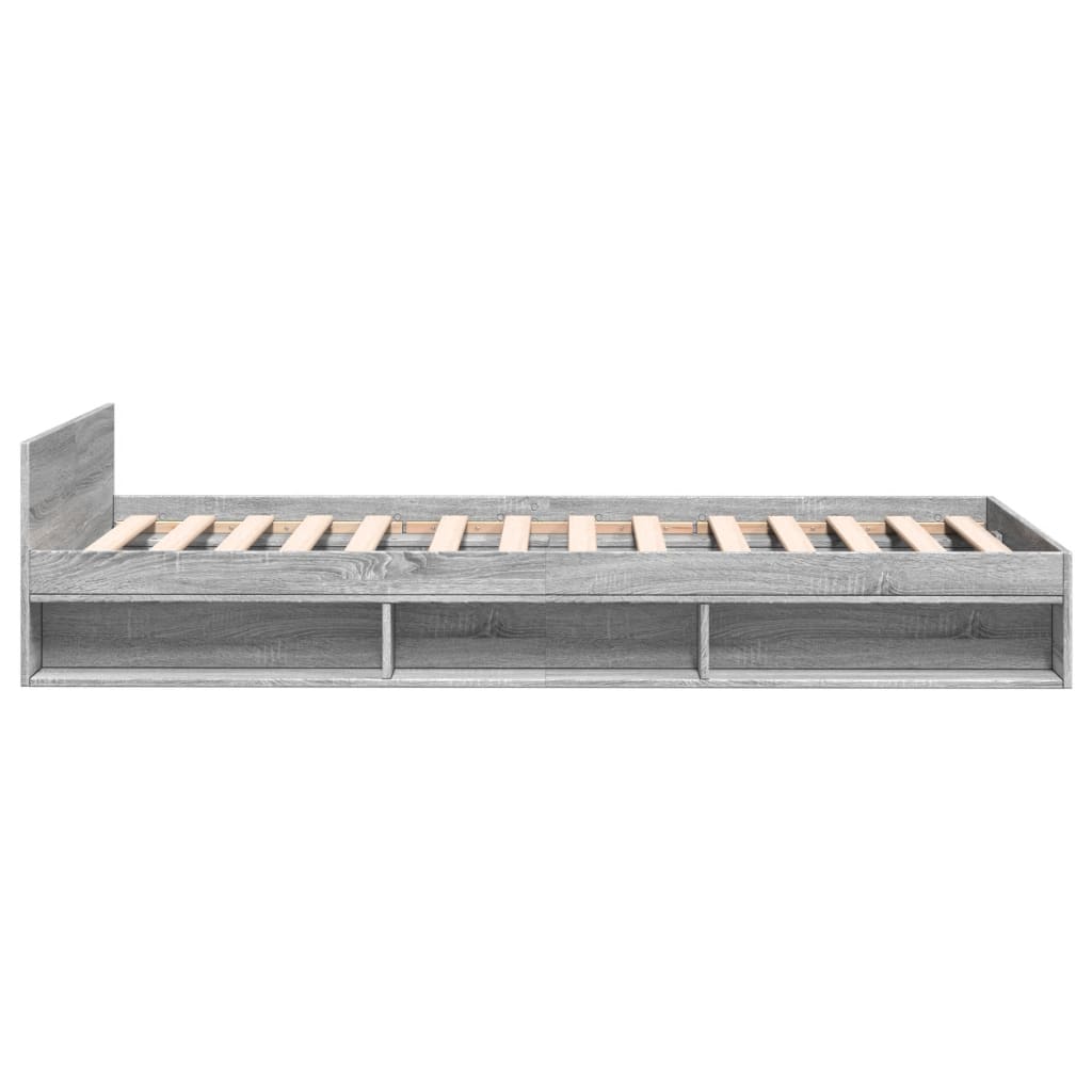 Bed Frame with Drawer without Mattress Grey Sonoma 100x200 cm