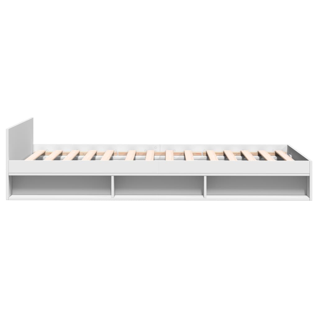 Bed Frame with Drawer without Mattress White 75x190 cm Small Single