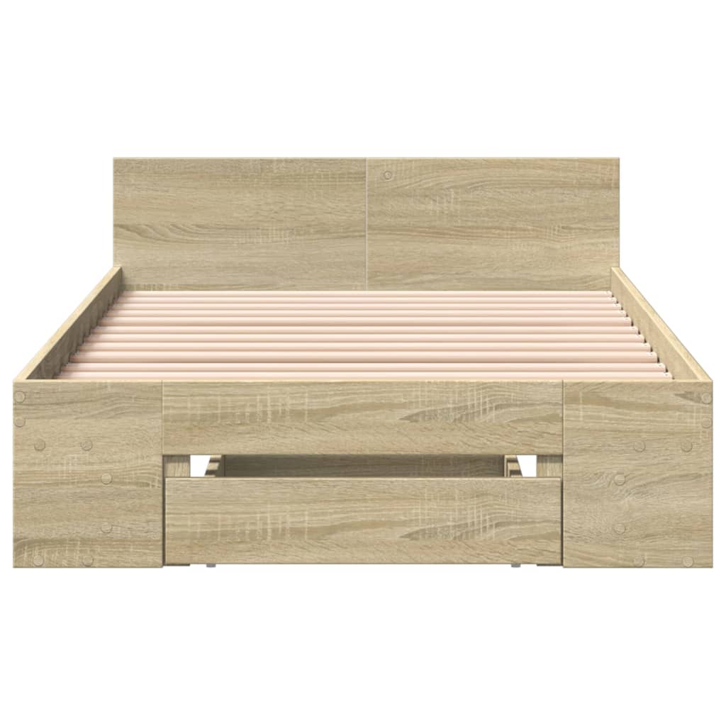 Bed Frame with Drawer without Mattress Sonoma Oak 75x190 cm Small Single
