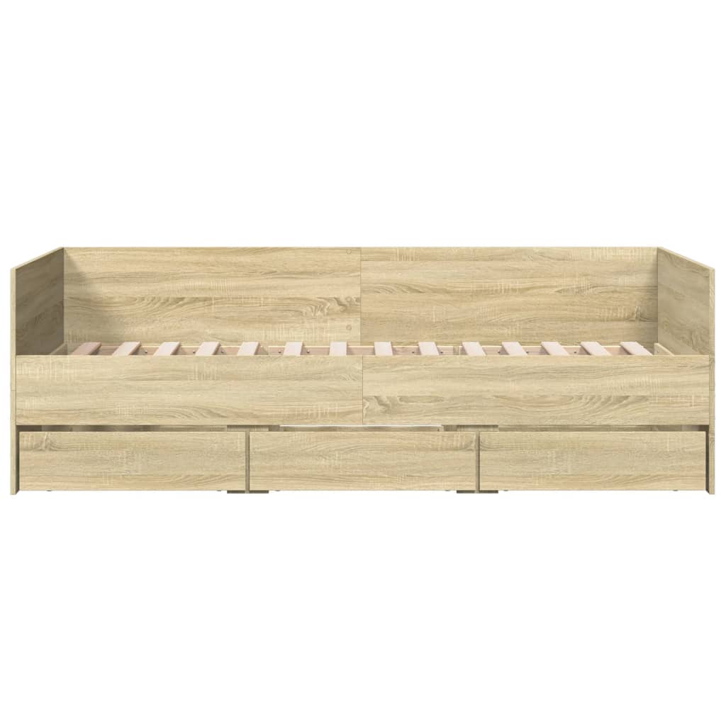 Daybed with Drawers without Mattress Sonoma Oak 100x200 cm