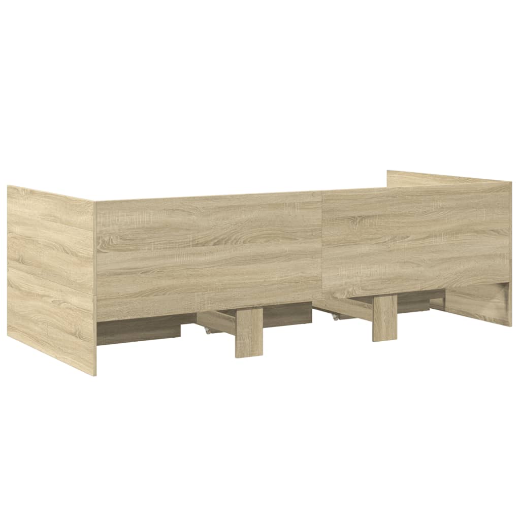 Daybed with Drawers without Mattress Sonoma Oak 100x200 cm