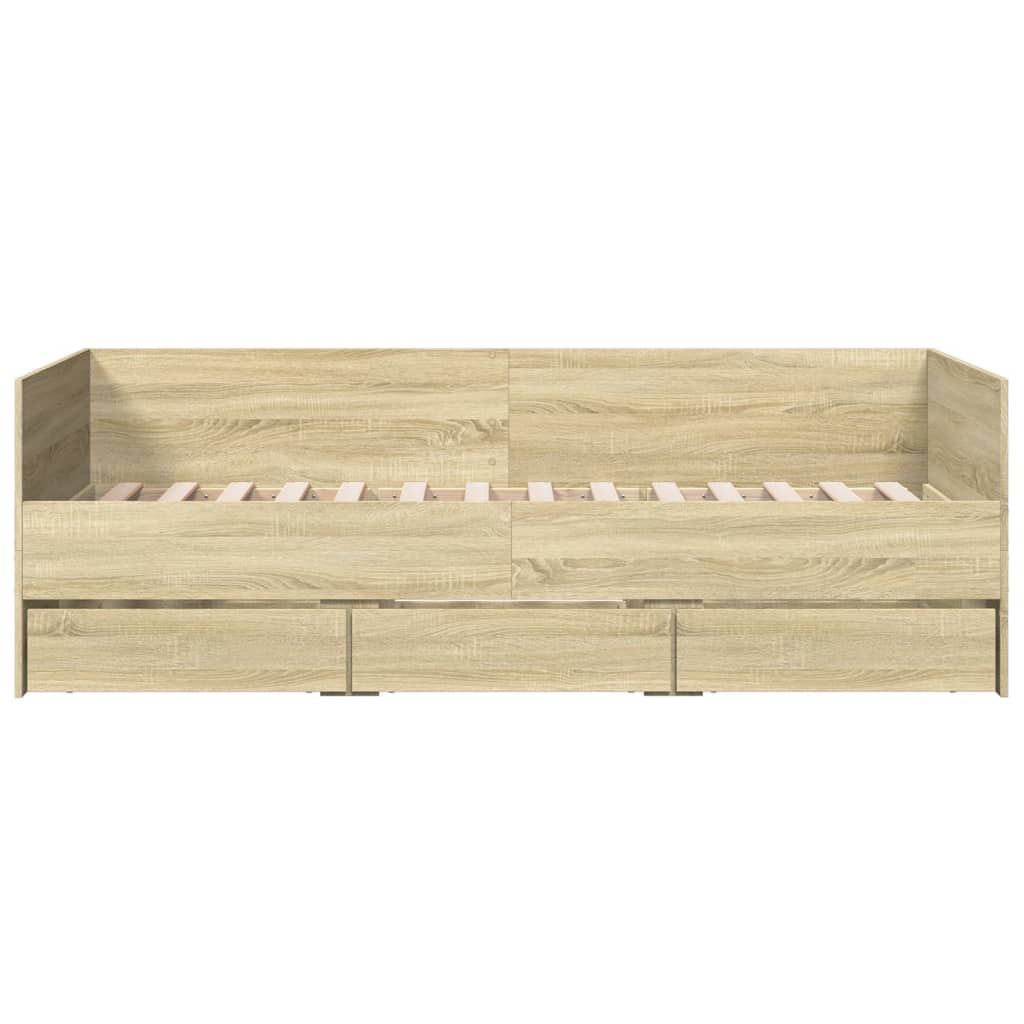 Daybed with Drawers without Mattress Sonoma Oak 90x200 cm