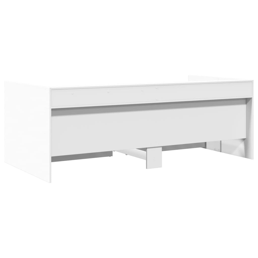 Daybed with Drawers without Mattress White 100x200 cm