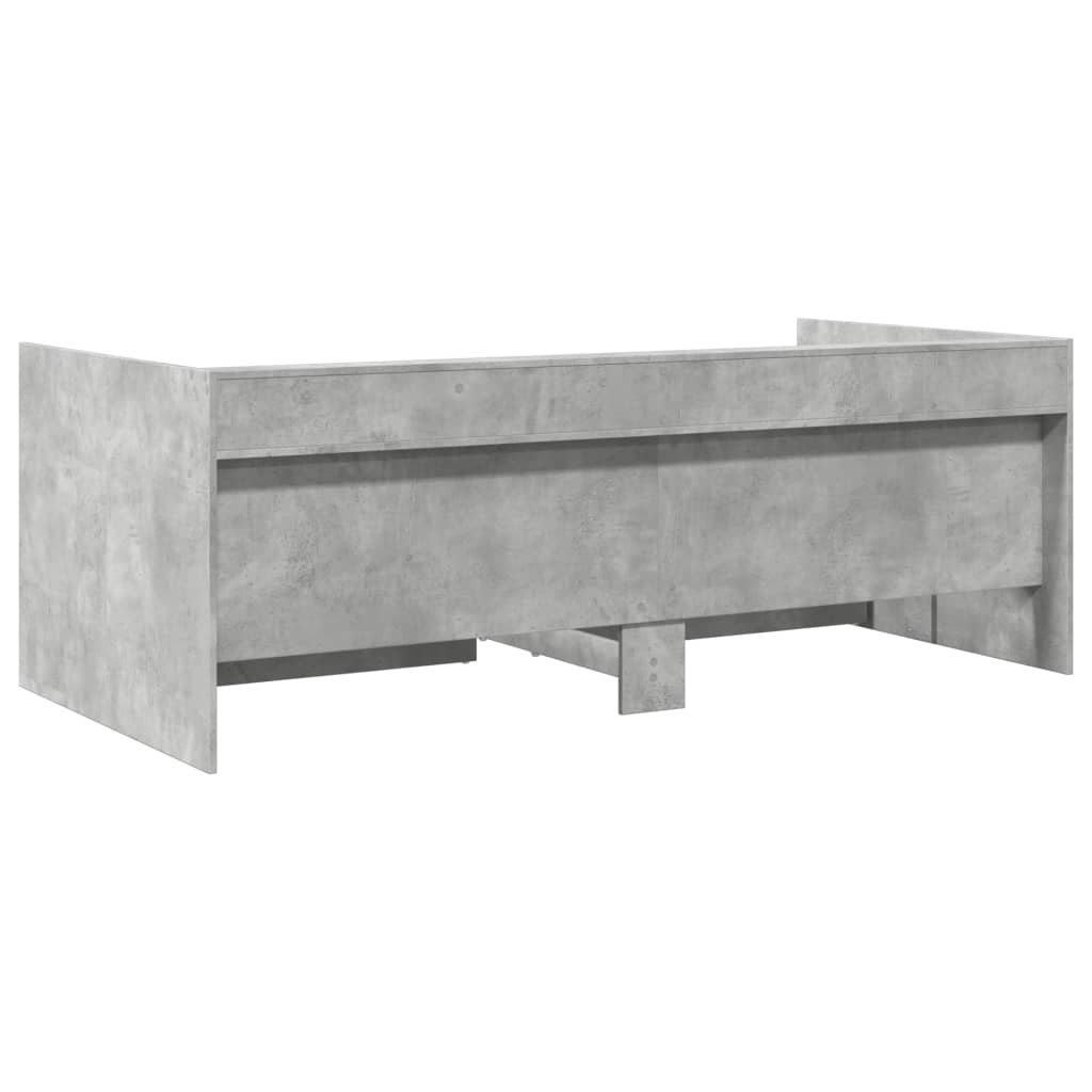 Daybed with Drawers without Mattress Concrete Grey 90x190 cm Single