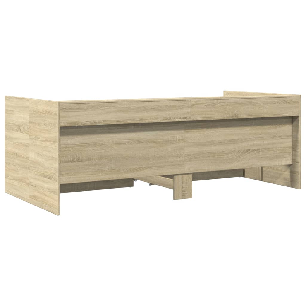 Daybed with Drawers without Mattress Sonoma Oak 75x190 cm Small Single