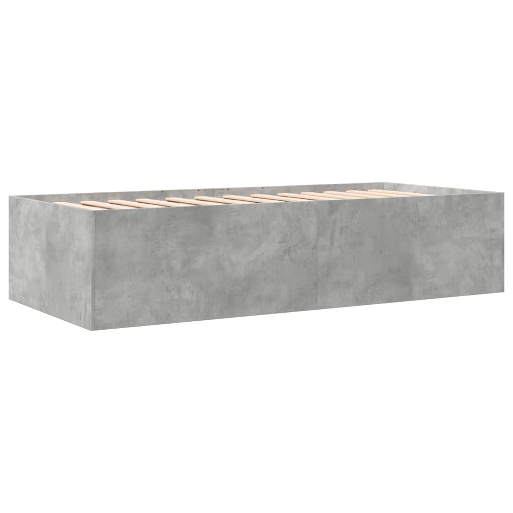 Daybed with Drawers without Mattress Concrete Grey 90x200 cm
