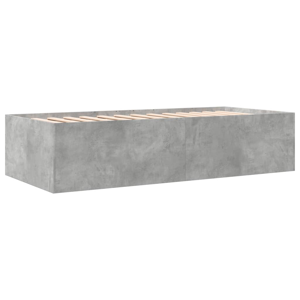 Daybed with Drawers without Mattress Concrete Grey 90x190 cm Single