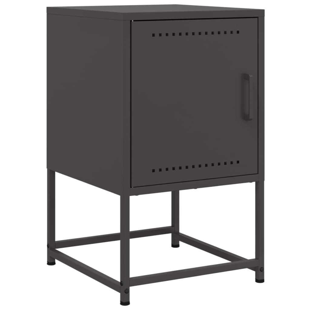 Bedside Cabinet Black 36x39x60.5 cm Steel