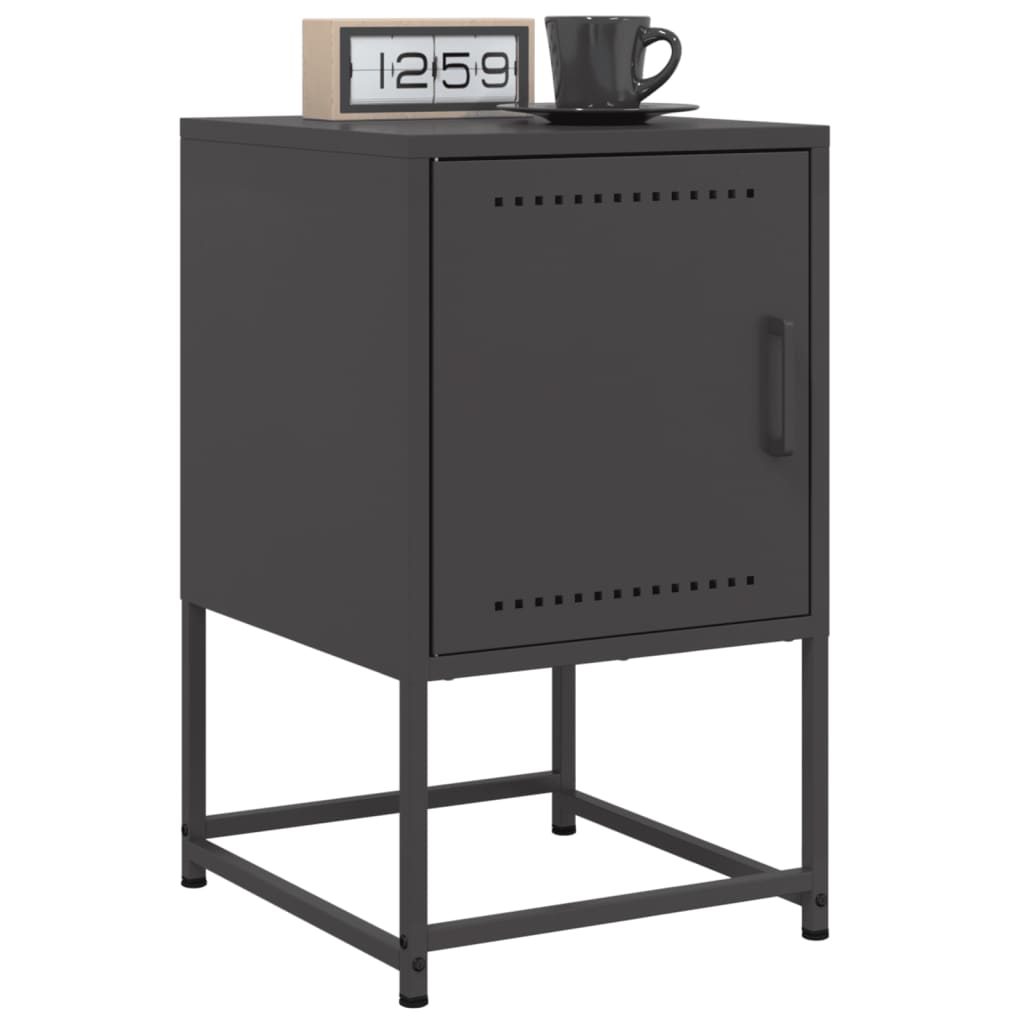 Bedside Cabinet Black 36x39x60.5 cm Steel