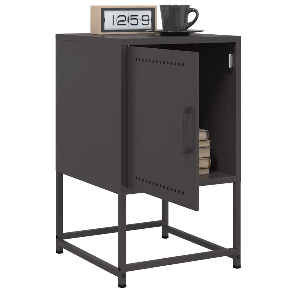 Bedside Cabinet Black 36x39x60.5 cm Steel