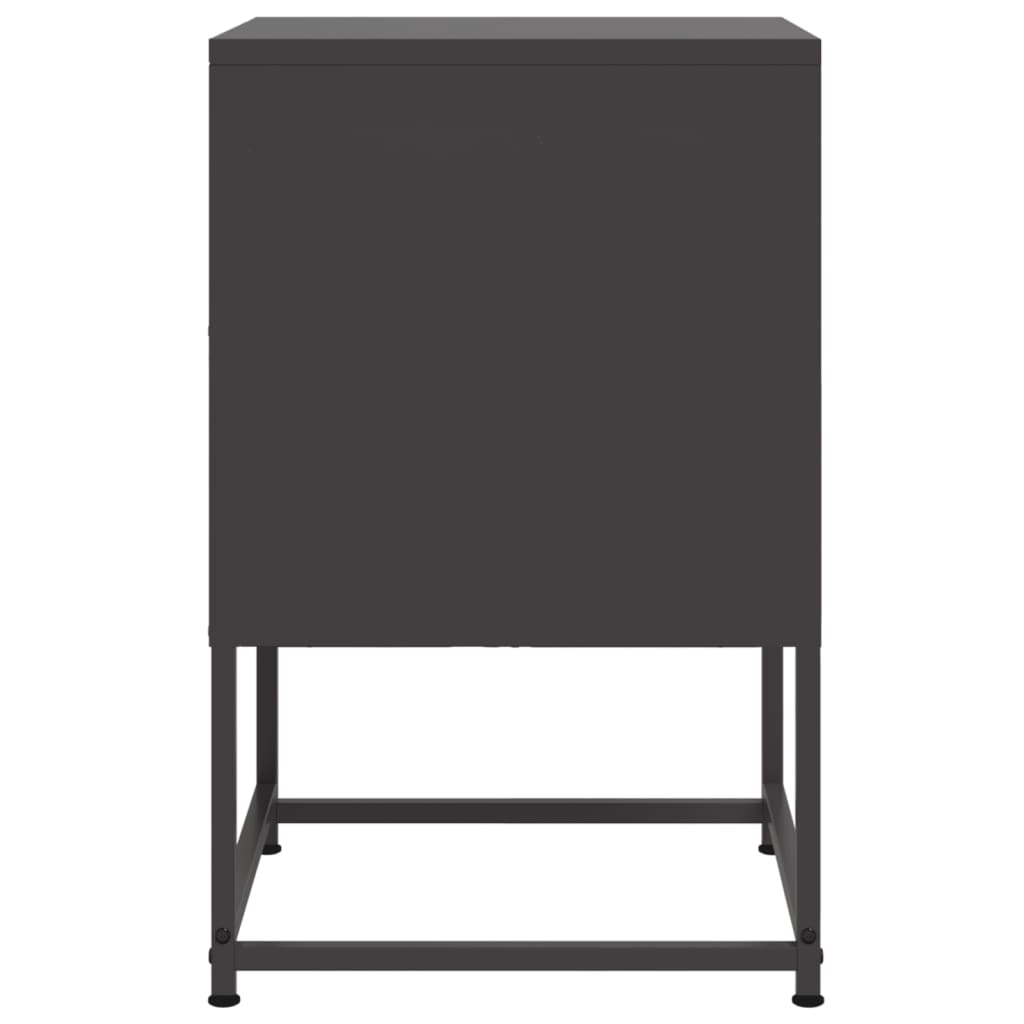 Bedside Cabinet Black 36x39x60.5 cm Steel