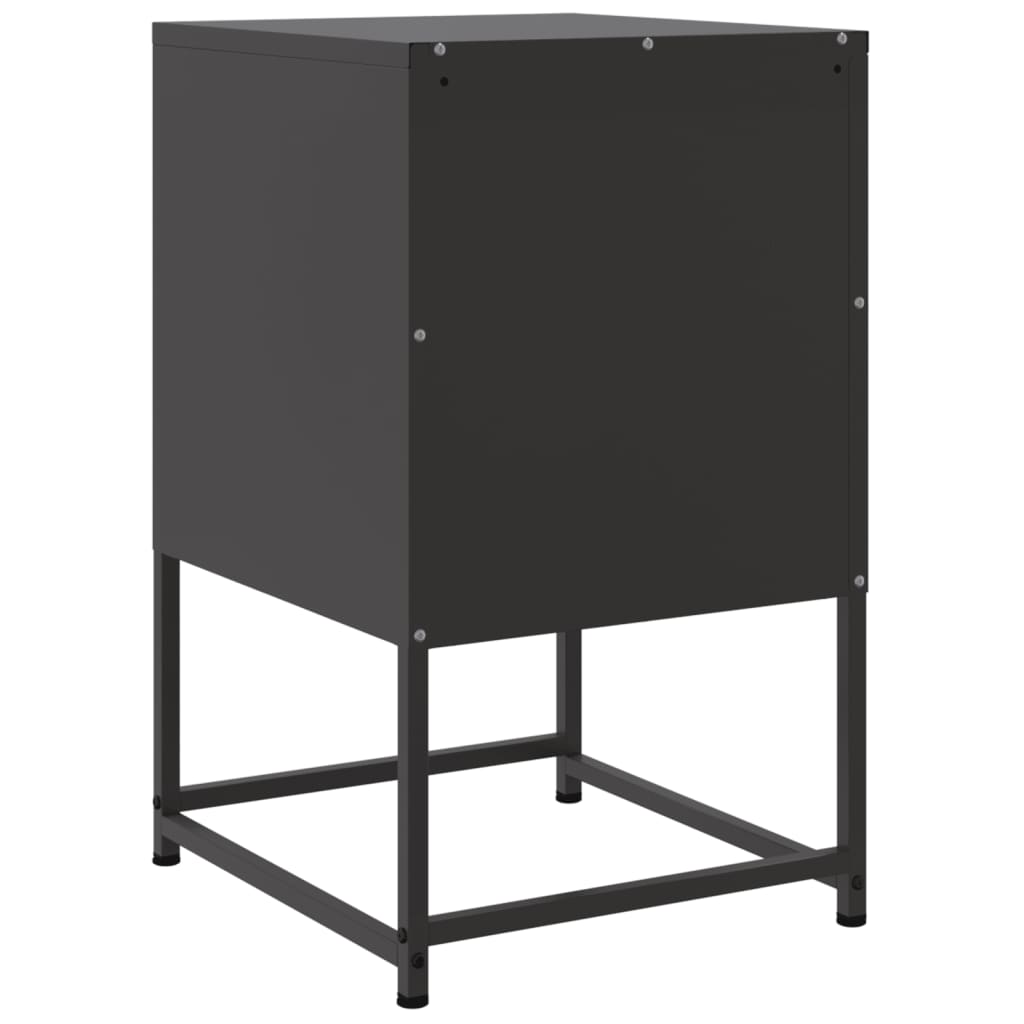 Bedside Cabinet Black 36x39x60.5 cm Steel