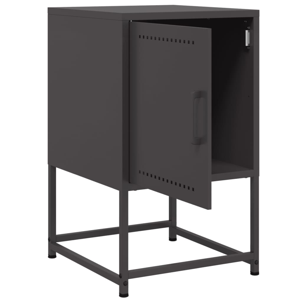 Bedside Cabinet Black 36x39x60.5 cm Steel