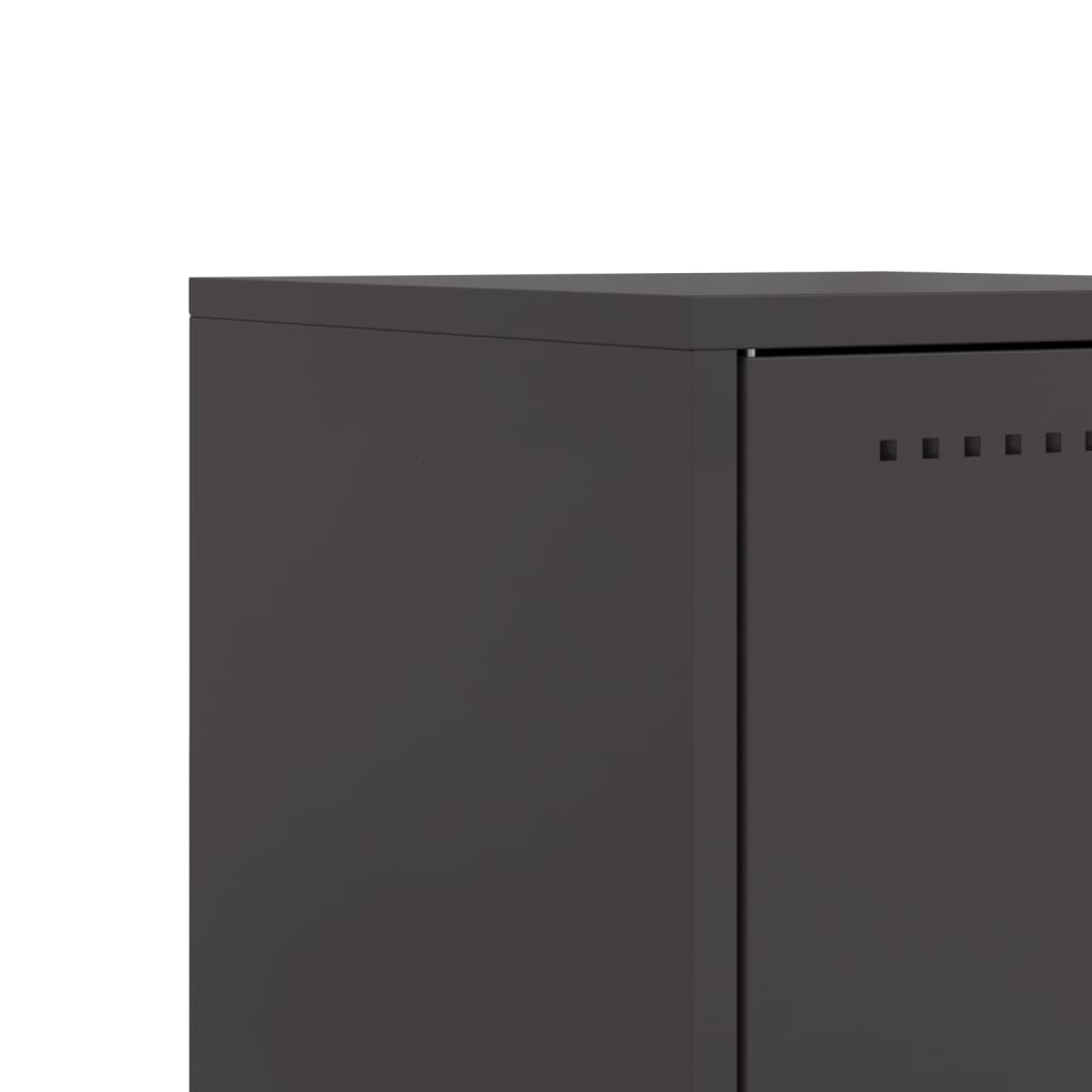Bedside Cabinet Black 36x39x60.5 cm Steel