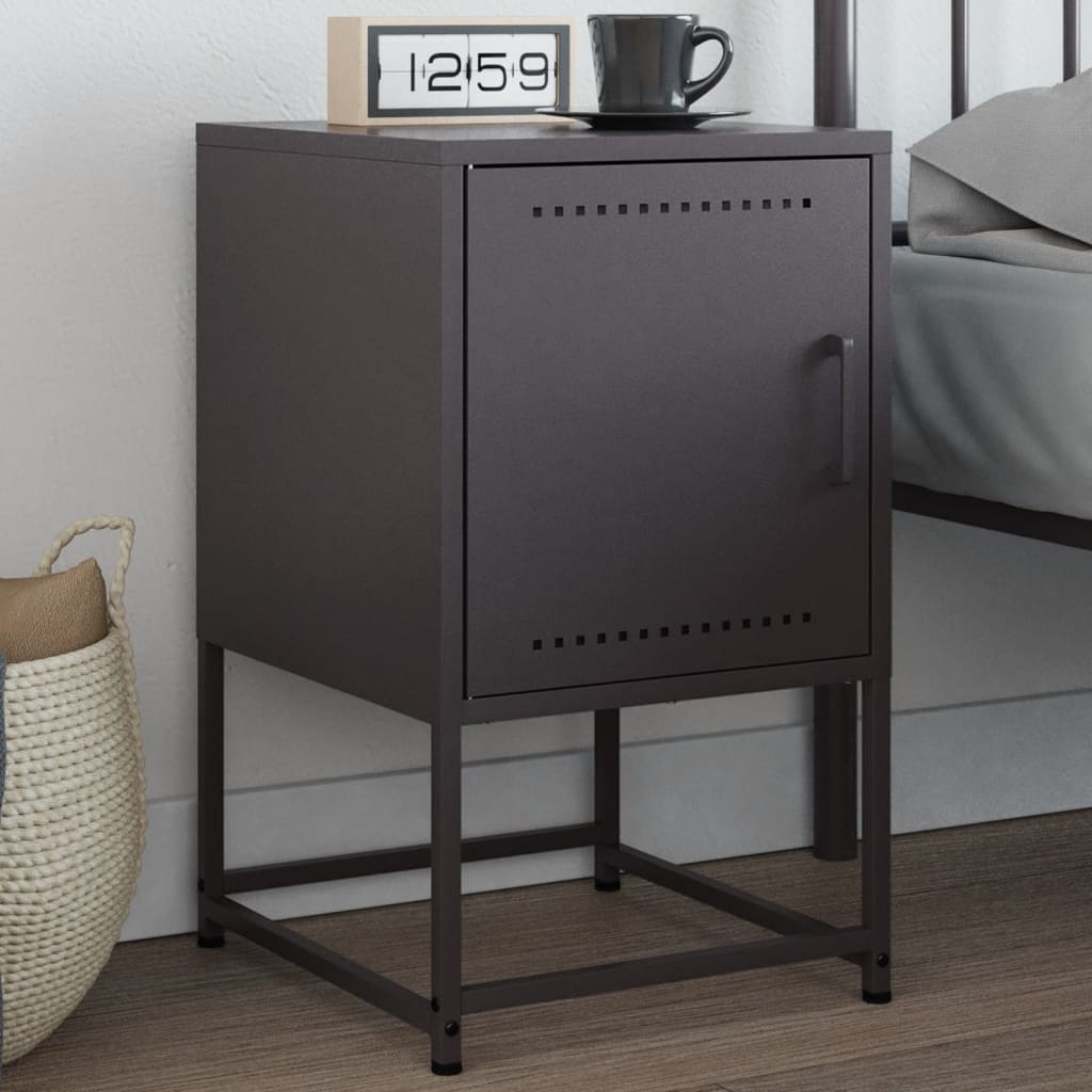 Bedside Cabinet Black 36x39x60.5 cm Steel