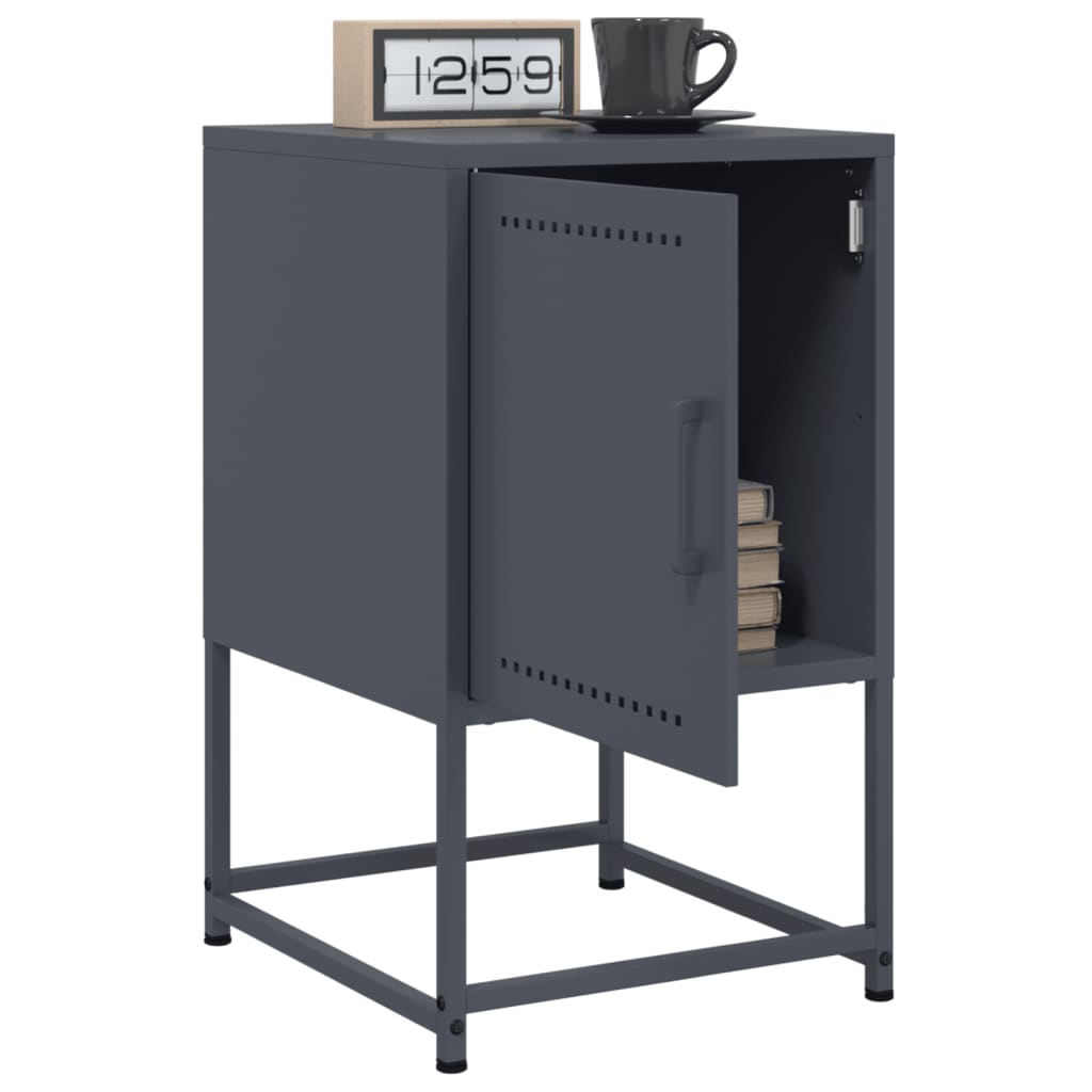 Bedside Cabinet Anthracite 36x39x60.5 cm Steel