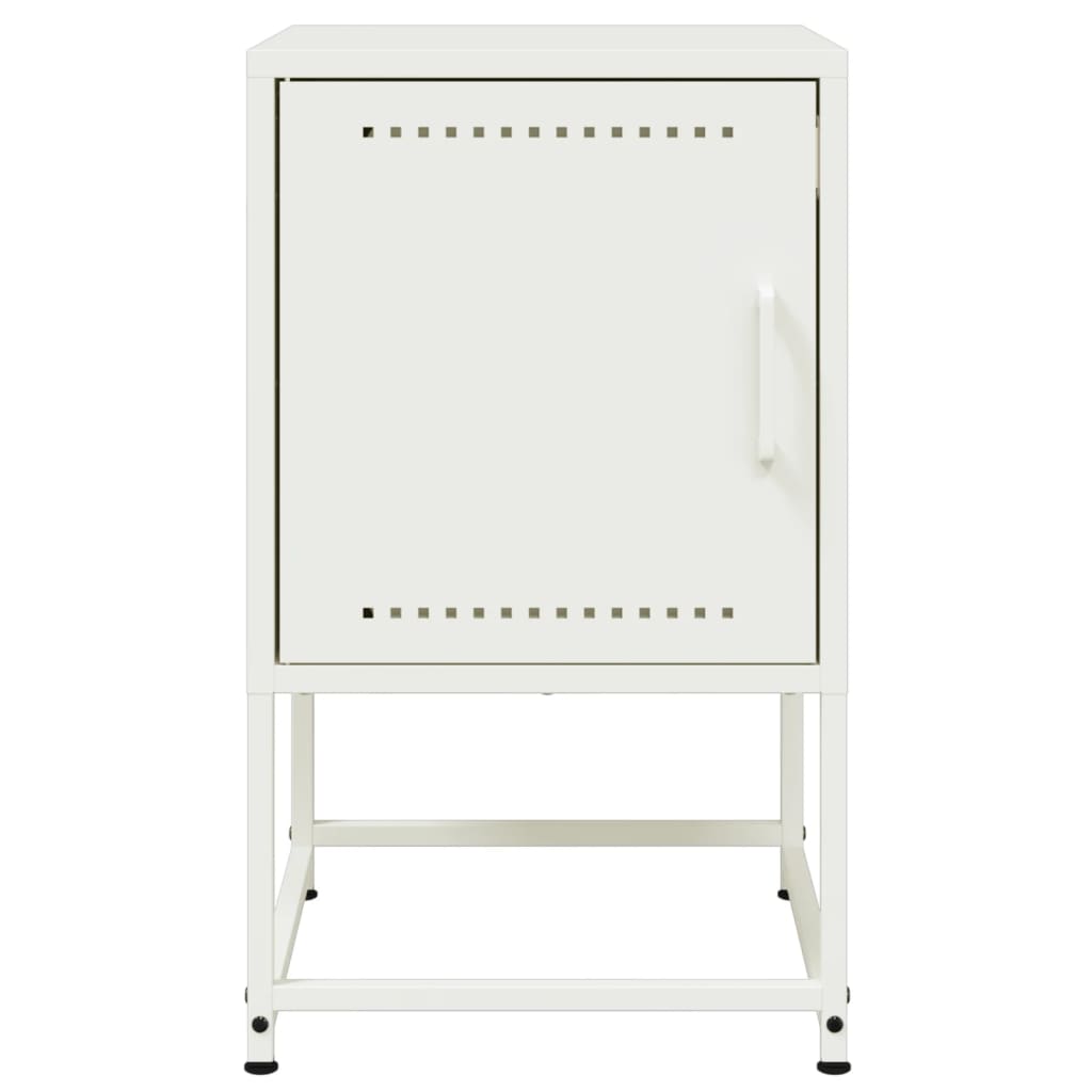 Bedside Cabinet White 36x39x60.5 cm Steel