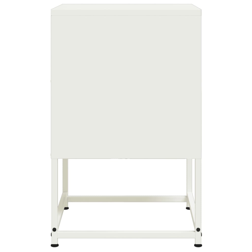 Bedside Cabinet White 36x39x60.5 cm Steel