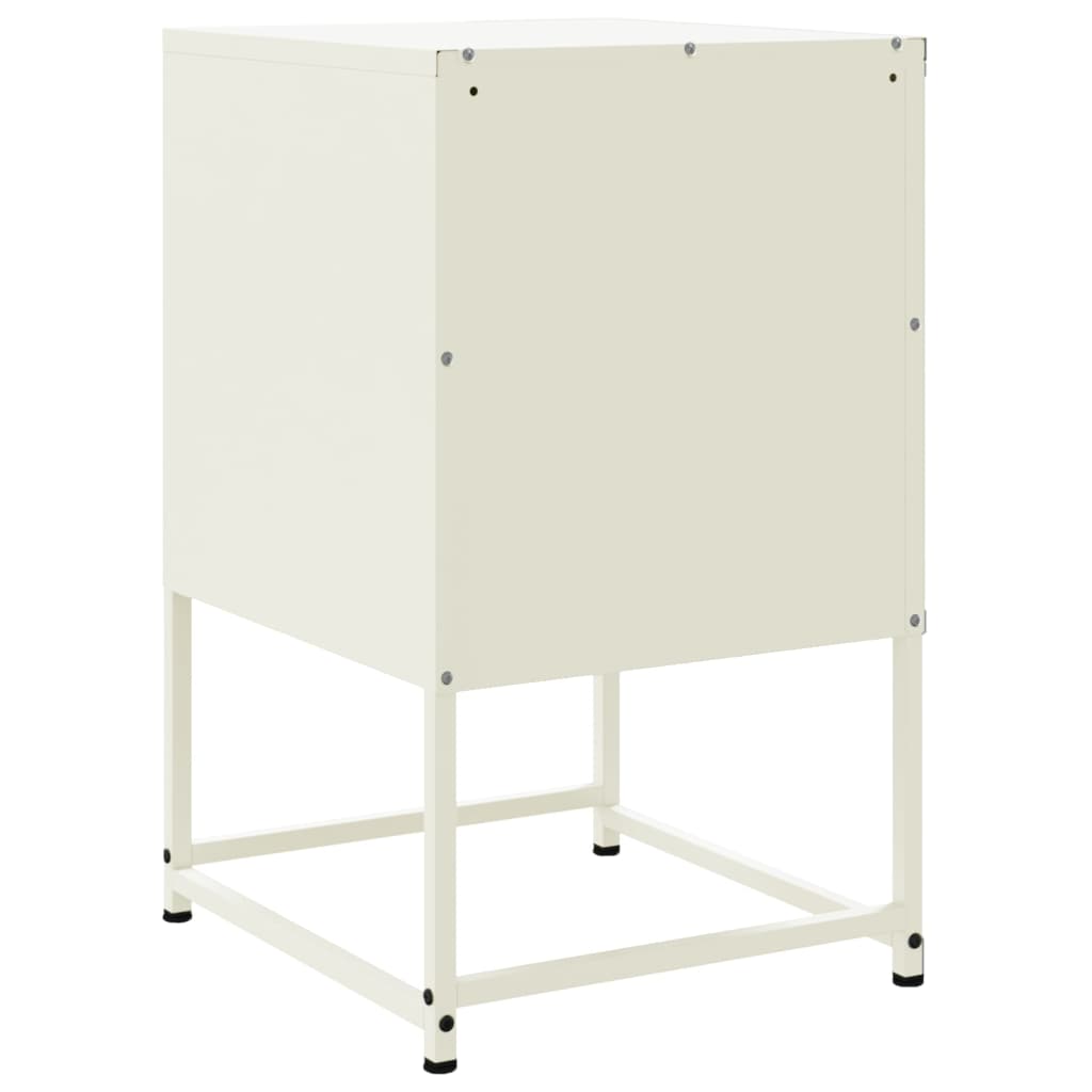 Bedside Cabinet White 36x39x60.5 cm Steel