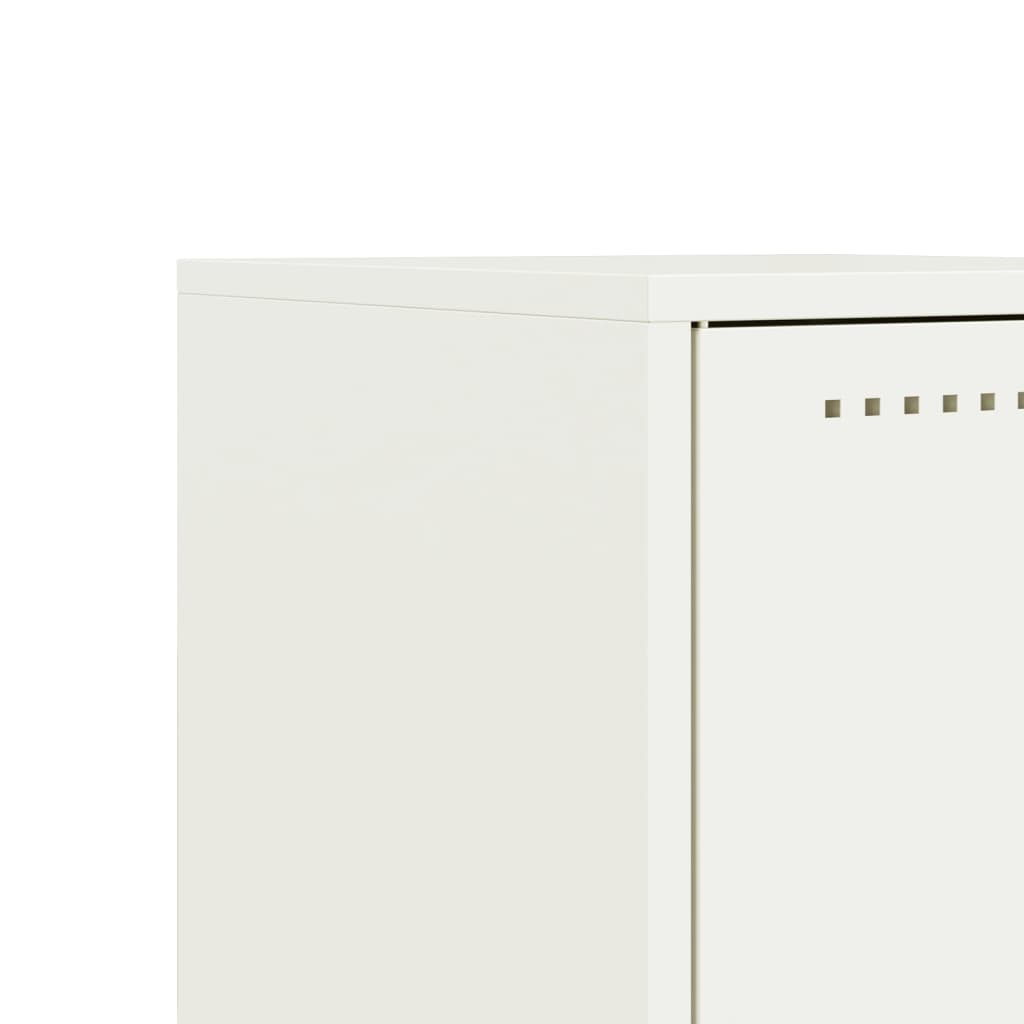 Bedside Cabinet White 36x39x60.5 cm Steel