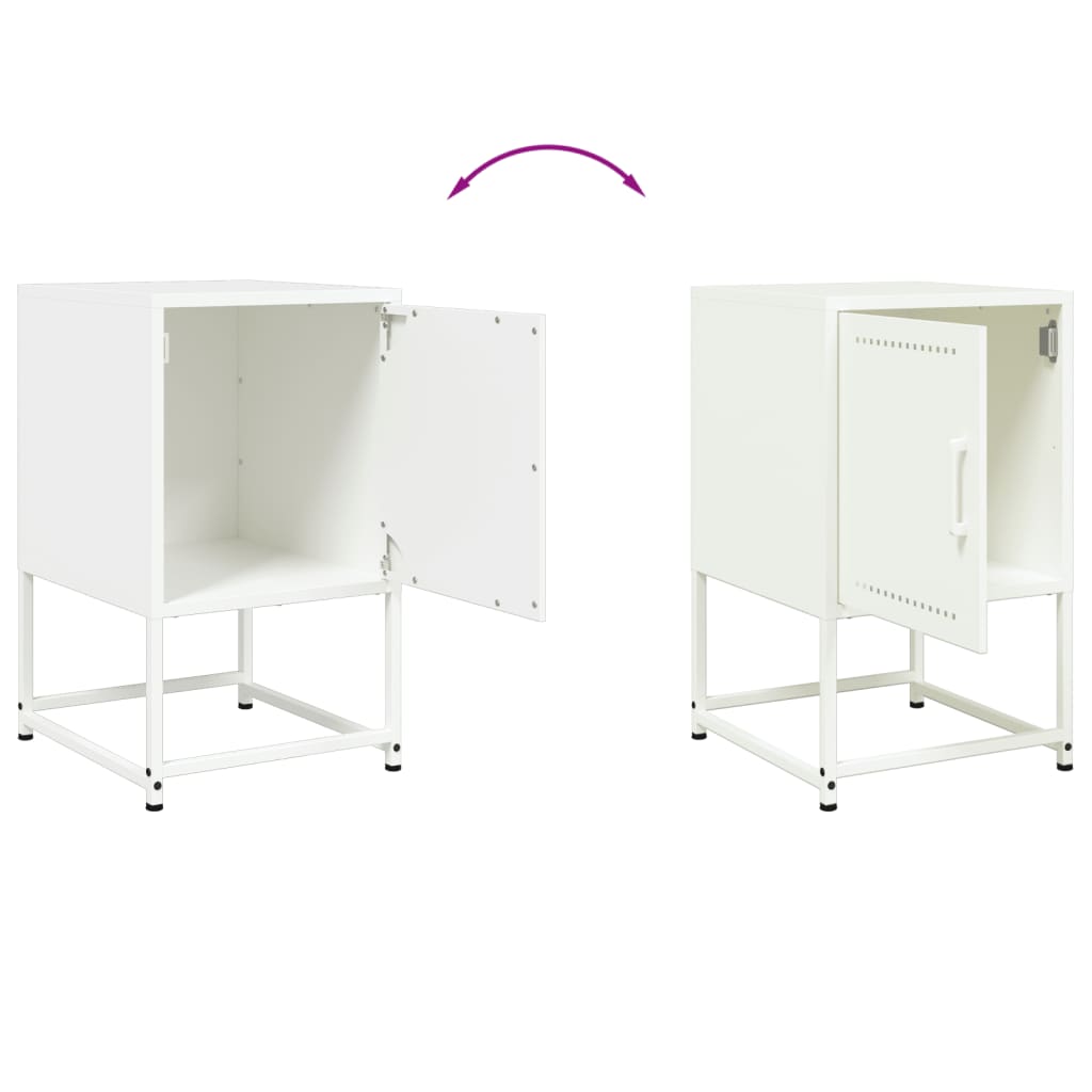 Bedside Cabinets 2 pcs White 36x39x60.5 cm Steel