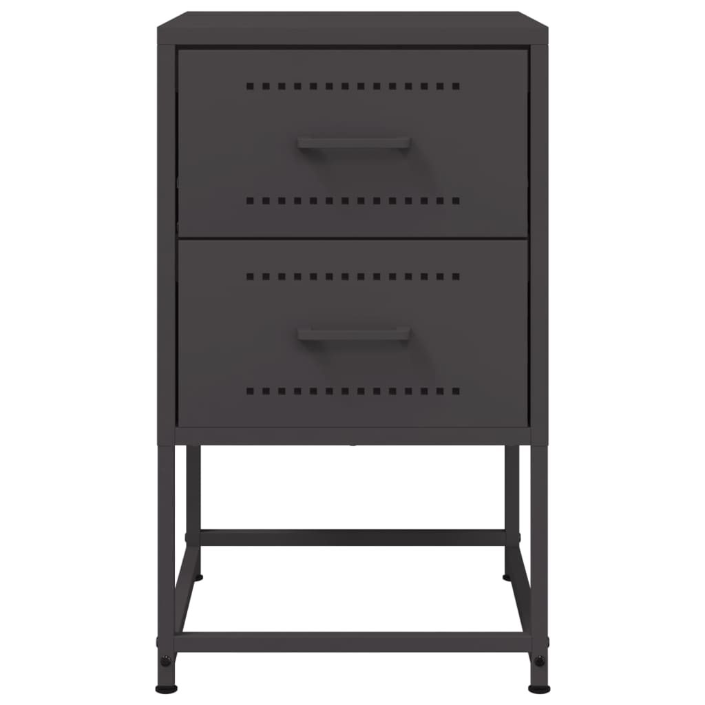 Bedside Cabinets 2 pcs Black 36x39x60.5 cm Steel