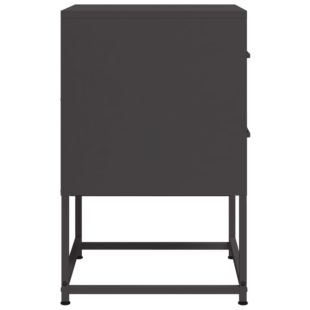 Bedside Cabinets 2 pcs Black 36x39x60.5 cm Steel