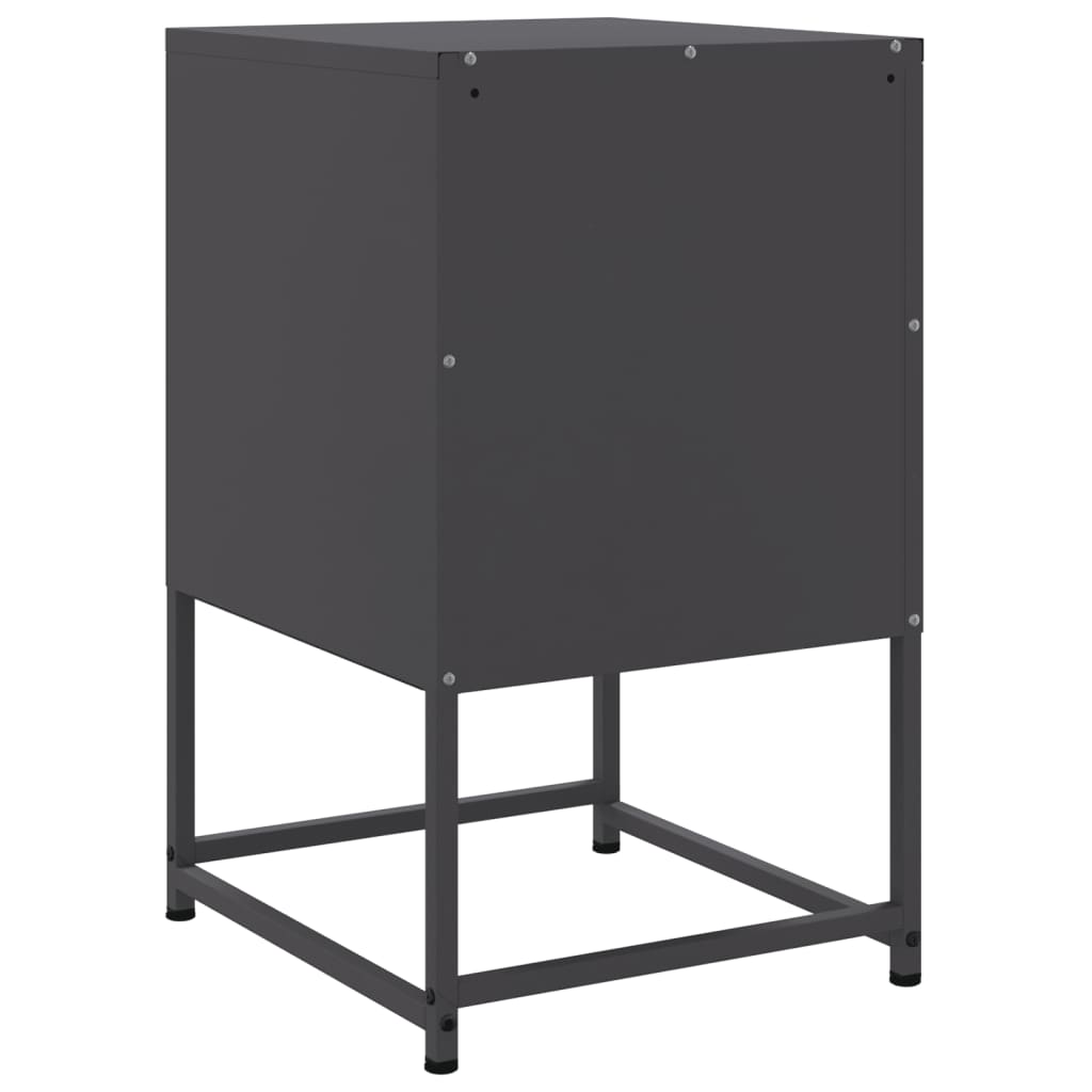 Bedside Cabinets 2 pcs Black 36x39x60.5 cm Steel