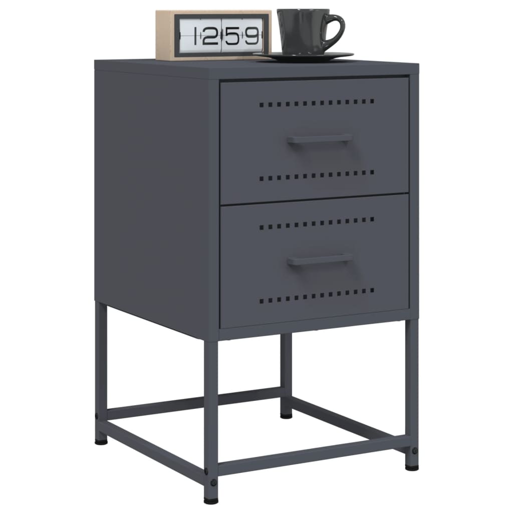 Bedside Cabinet Anthracite 36x39x60.5 cm Steel